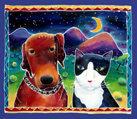 Dog & Cat in the Moonlight