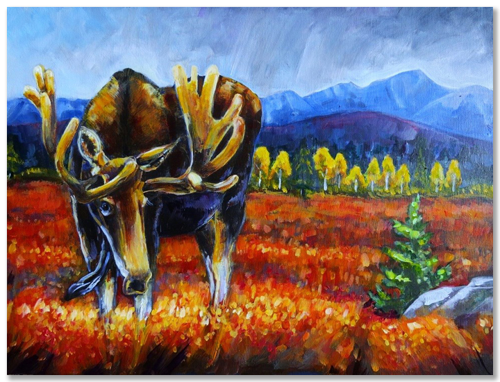 Moose in Autumn Tundra