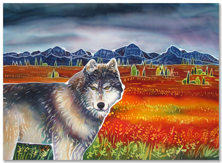 Wolf in the Autumn Tundra